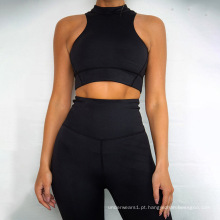 Novas leggings para ginástica roupas de ginástica respirável conjunto de ioga preto